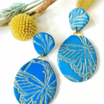 Blue Skies and Butterflies Teardrop Statement Earrings