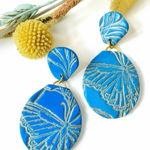 Blue Skies and Butterflies Teardrop Statement Earrings