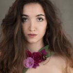 Burgundy Floral Necklace with Leaf Details