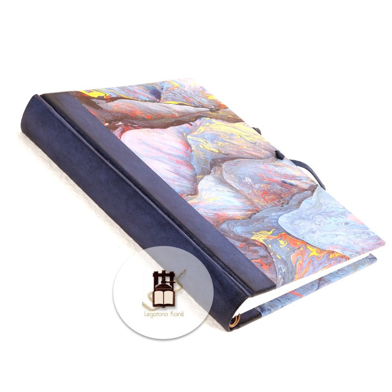 Blue leather photo album