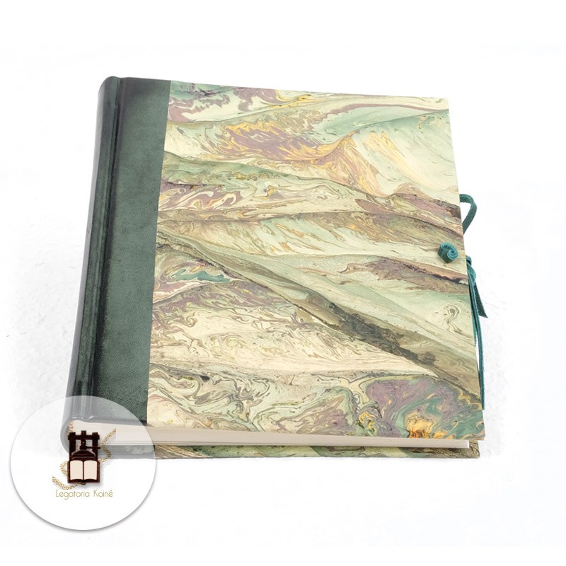 Green leather photo album